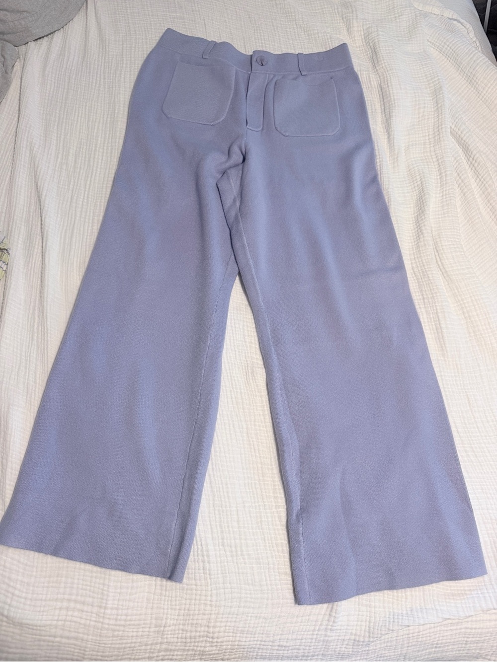 NWOT Anthropologie Maeve Colette Cozy Sweater Wide-Leg Knit Pants - L - Picture 2 of 11